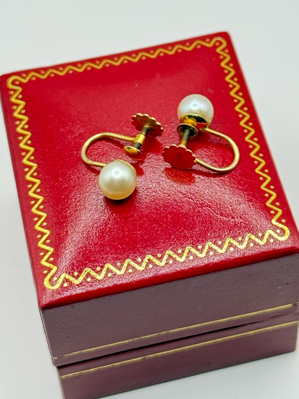 Vintage 9k Gold Pearl earrings 1920’s